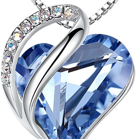 Jewelry - Necklaces for Women, Infinity Love Birthstone Heart Crystal Pendant, Birthday Je